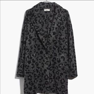 NWT Madewell Leopard Print Sweater Coat